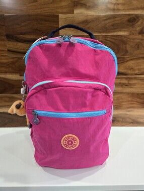 Kipling Backpack Hot Pink Color Block large NEW laptop Seoul